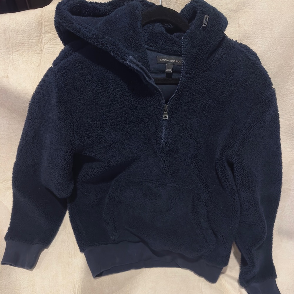Navy Fleece Half-Zip Hoodie